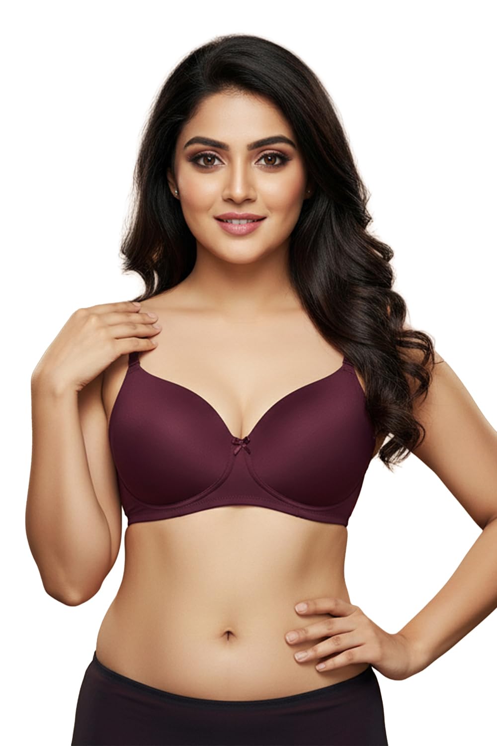 zivame ZivameFour-Way Stretch Elastane Fabric Padded Non Wired 3/4th Coverage Tshirt Bra – Red-picture-38