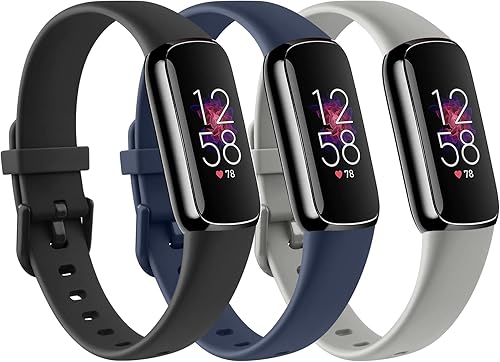 Paquete de 3 correas Fitbit Luxe compatibles con Fitbit Luxe para mujeres y hombres, correa de repuesto de silicona suave para Fitbit LuxeLuxe