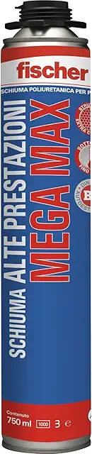 Schiuma Poliuretanica Isolante Fischer PUP MEGA MAX 750 per Pistola ad Alte Prestazioni