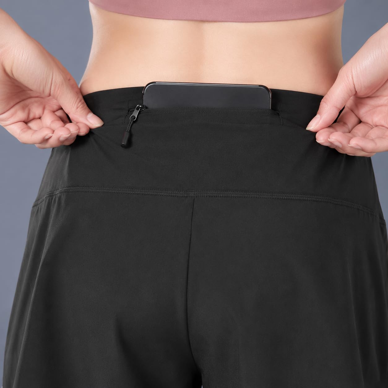 Leggings Sportivi da Donna con Tasca, Pantaloni da a Due Pezzi Asciugatura Rapida per Palestra e Running, per mento