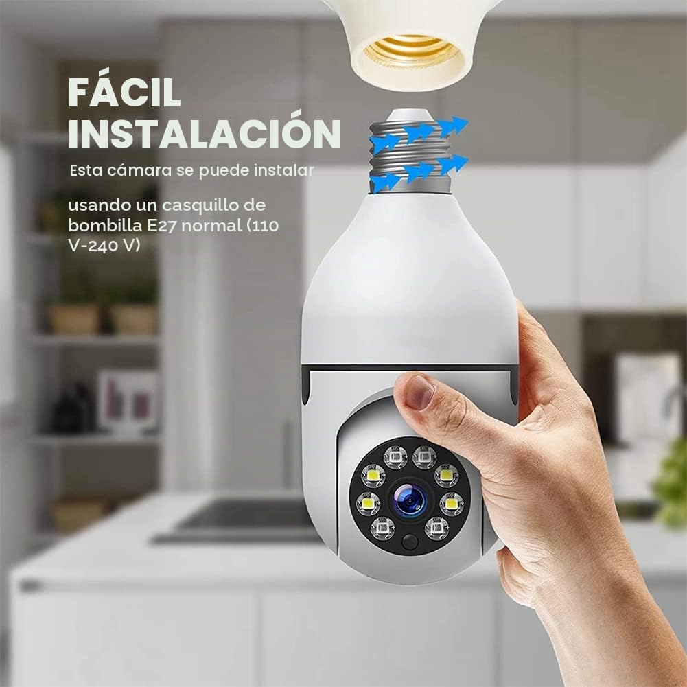 4 piezas bombilla cámara de seguridad al aire libre 2.4G WiFi de luz cámara de seguridad cámara de seguridad bombilla exterior cámaras