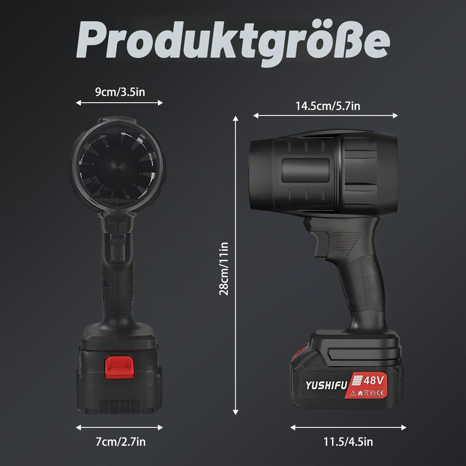 Auto Trockner Luftgebläse - Tragbarer schnurloser Autogebläse Trockner, Hochleistungs-Hand-Turbo-Auto-Lufttrockner Gebläse