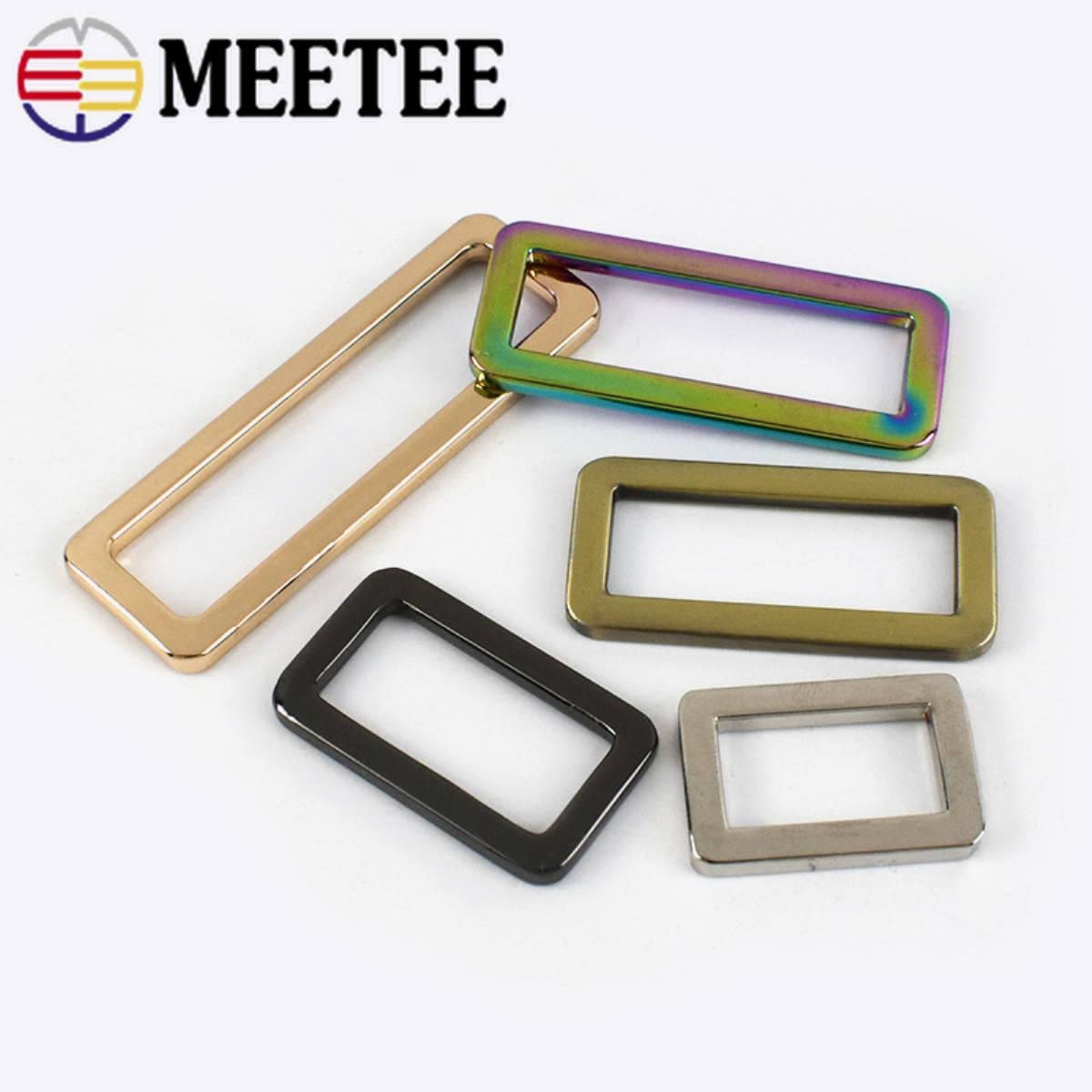 5/10/20 fibbie per cinghie in metallo, borsa quadrata, zaino con fibbia per collare per cani, accessori hardware fai da te, 50 mm-20 pezzi, oro rosa