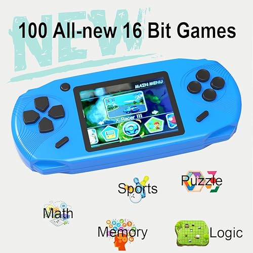 Miniatura 2 de Beijue - Juegos de consola de mano de 16 bits para niños y adultos pantalla grande de 3 pulgadas precargada con 100 juegos de video clásicos en alta