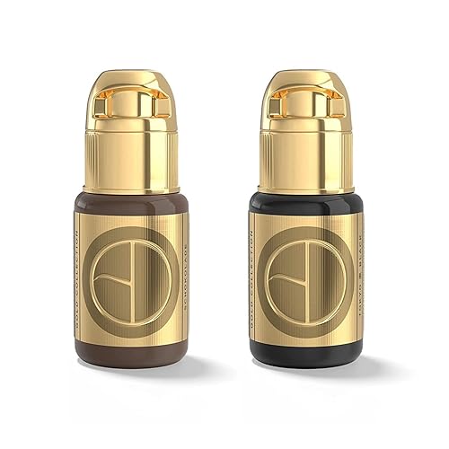 Perma Blend Brow Daddy - Juego de 2 productos con tinta de tatuaje Tokyo Black & Schokolade - Tinta de microblading para delineador de ojos