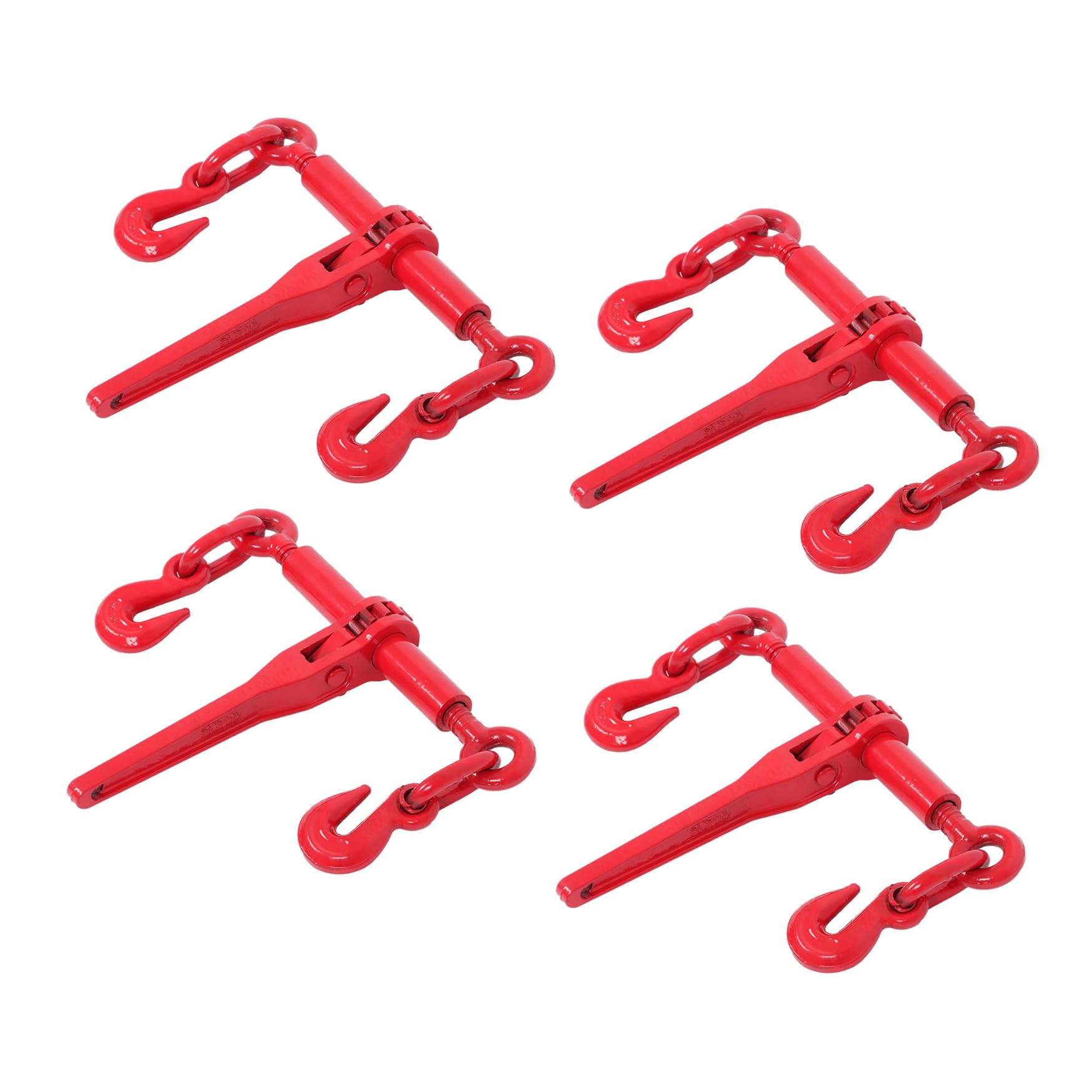 WFLNHB 4 Pack 1/4 to 5/16 Ratchet Chain Load Binders, 2600LBS Working Load Capacity, Breaking Strength 9200LBS Heavy Duty Binder Ratchet Boomer to Truck Flatbed Trailer