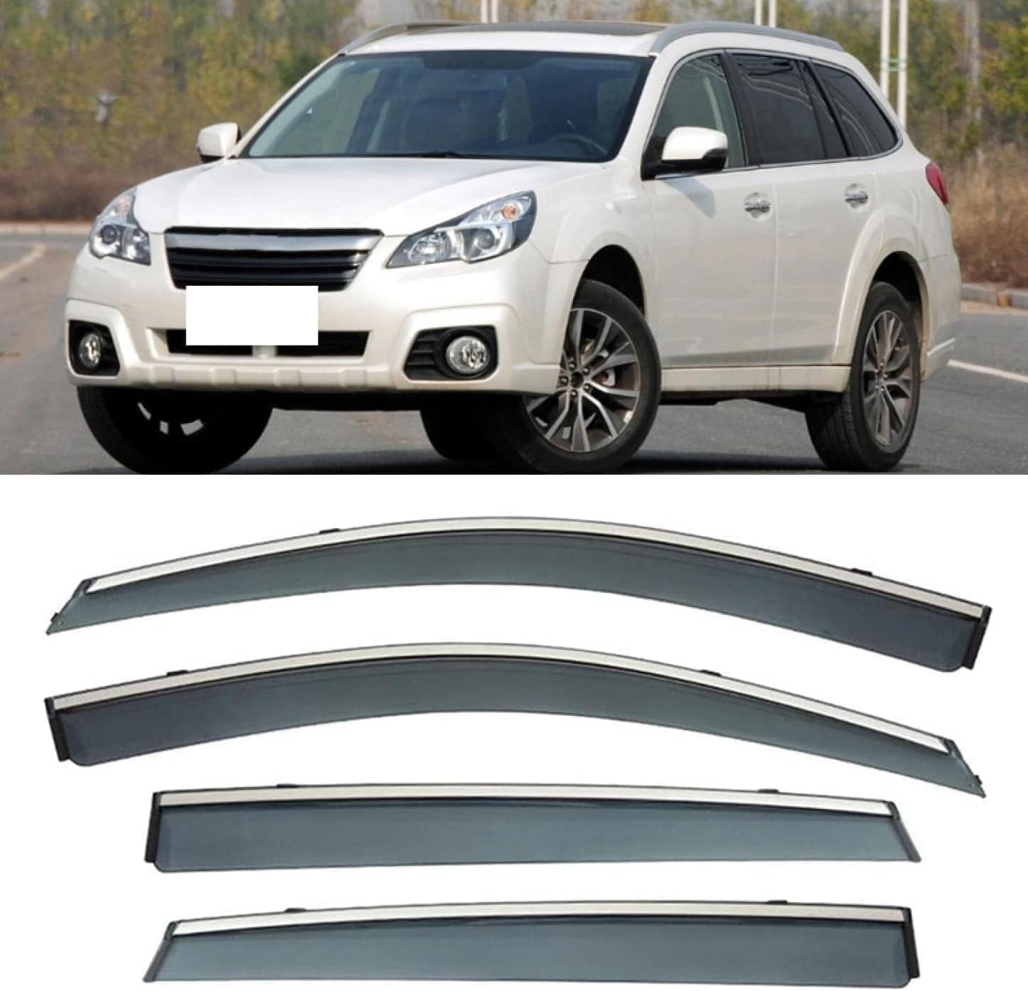 liufangfc Wind Deflectors for Subaru Outback 2010-2014 – 4pc Tape-On Smoked Visors, Weatherproof, Anti-Salt/Snow, Low-Noise