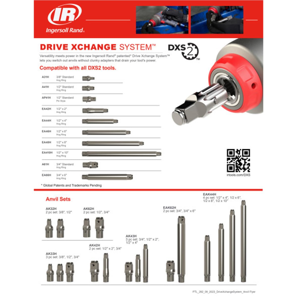 Ingersoll-Rand EA410H DXS2 1/2" Drive 10" Extended Anvil Attachment for 2236 Series DXS2 Air Impact Wrenches