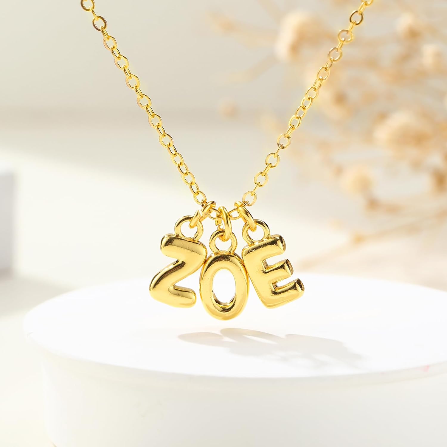 Tondiamo 52 Pcs 18 K Gold Bubbled A- Z Alphabet Letter Charms Initial Pendant Letters for Jewelry Making 3D Bubble Slide Glitter Trendy Chunky Charms Women DIY Bracelet Necklace Earrings