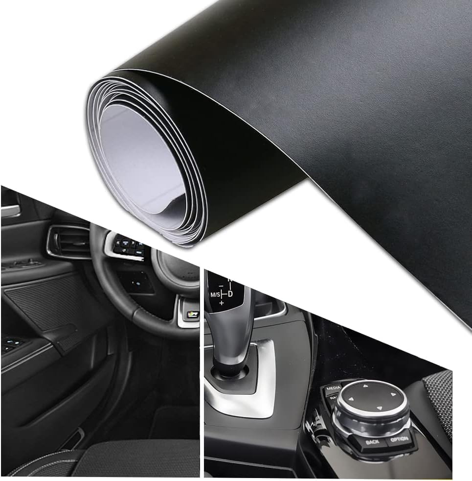 Image of HOME13 Vinyl Car Wrap Self Adhesive Vinyl Wrap Sheet Sticker & Decal Roll Film Bubble Free Air Release (24 inch x 78 inch Inch, Matte Black Wrap)