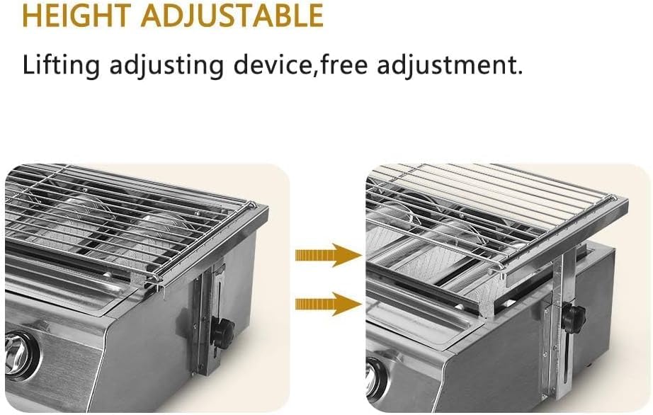 Barbecue portatile a gas con 6 fuochi, grande superficie di cottura antiaderente, perfetta per giardino, patio, campeggio e roulotte