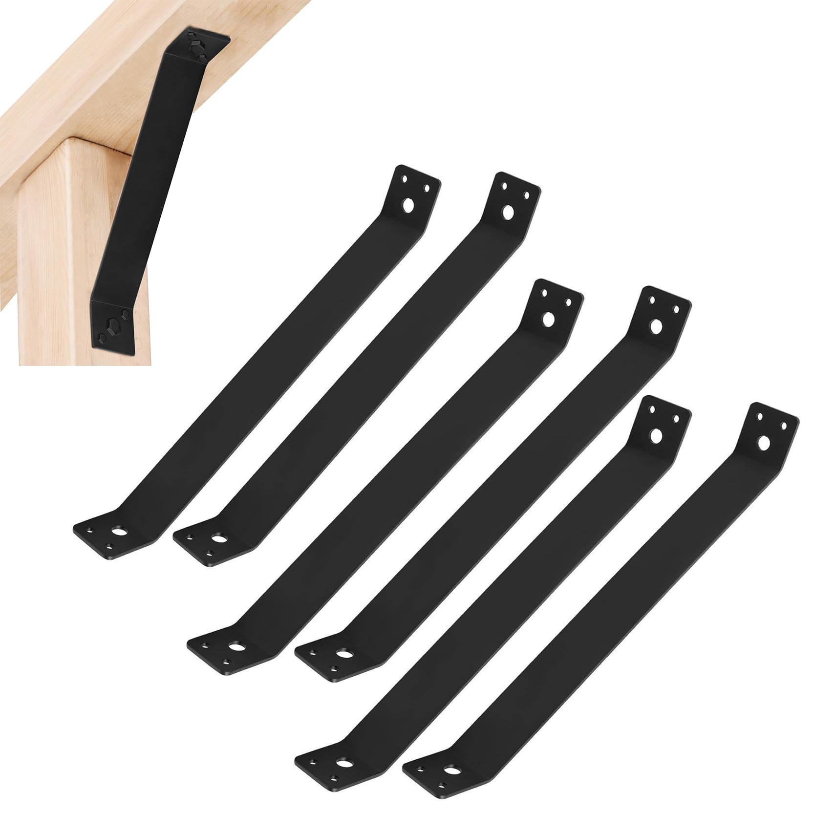 LQSYBHD 6 Pcs 45° Heavy Duty Connector Brace Bracket Kit Angle Support Bracket Pergola Kit Heavy Duty Connector for Wood Post and Beam Desk Edge Gazebo DIY Kit