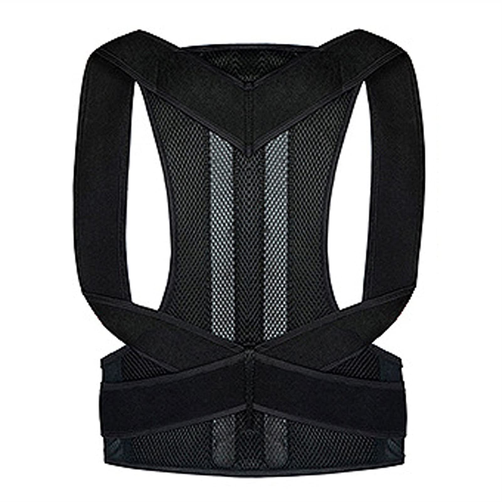 Correttore Posturale Sollievo Dal Dolore Sollievo Dal Dolore Cintura Di Sostegno Lombare Per Donne E Uomini - Cinghie Regolabili In Vita Per Clavicola Colonna Vertebrale Spalla (Color : Black, S