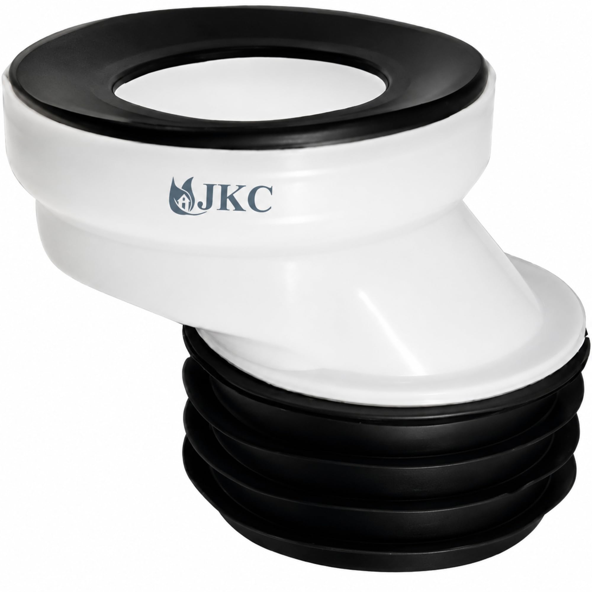 JKC Flexible Offset WC Pan Connector - Commode Pipe Connector for Easy Installation, Durable Toilet Pipe Connector with Rubber Seal, 110 mm / 4 Inch, White - 1 Pcs (OFFSET PAN CONNECTOR)-image-3