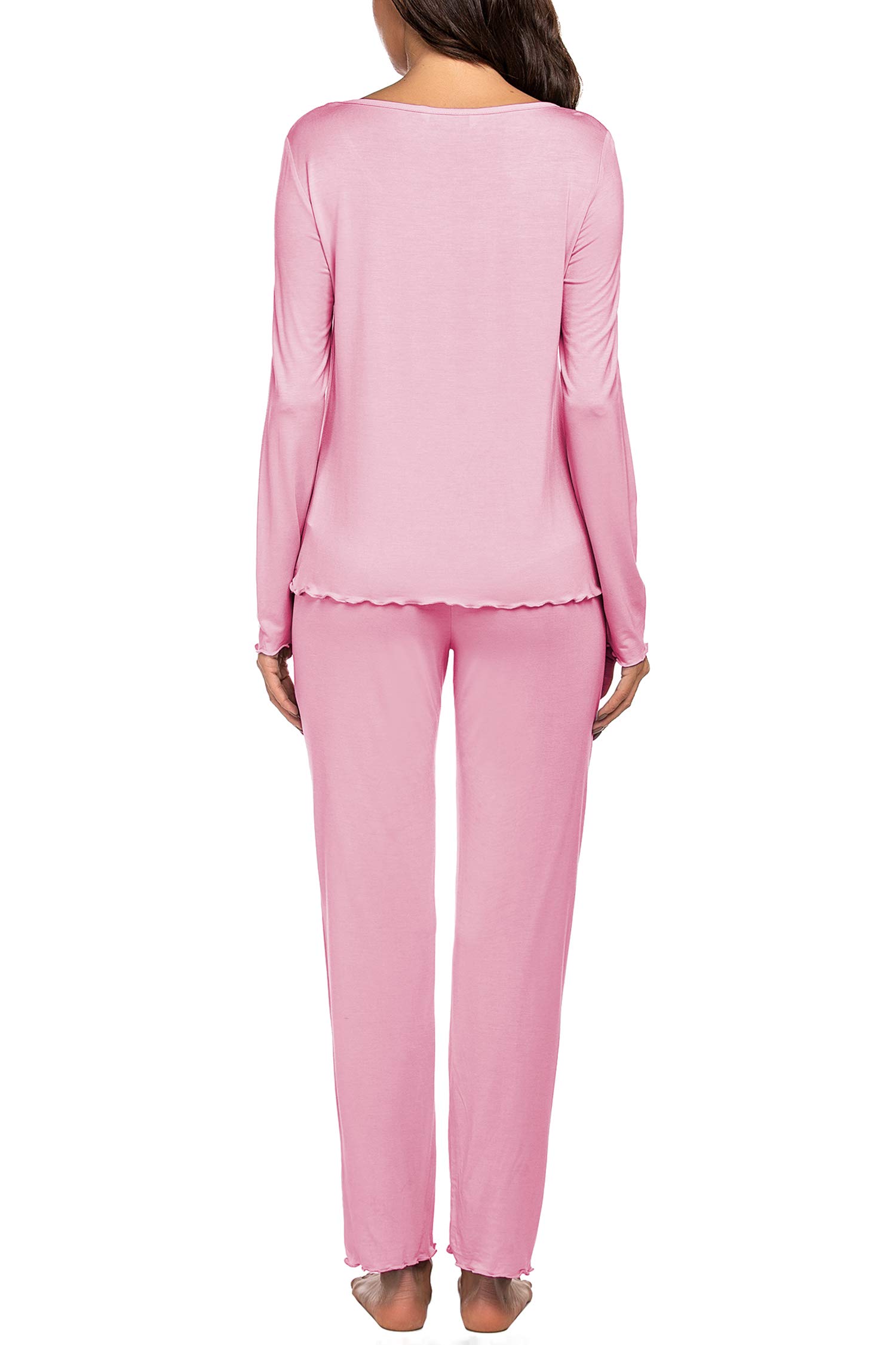 MAXMODA Pigiama Donna Pigiami Due Pezzi Maglietta Manica Lunga e Pantalone Lungo S-XXL