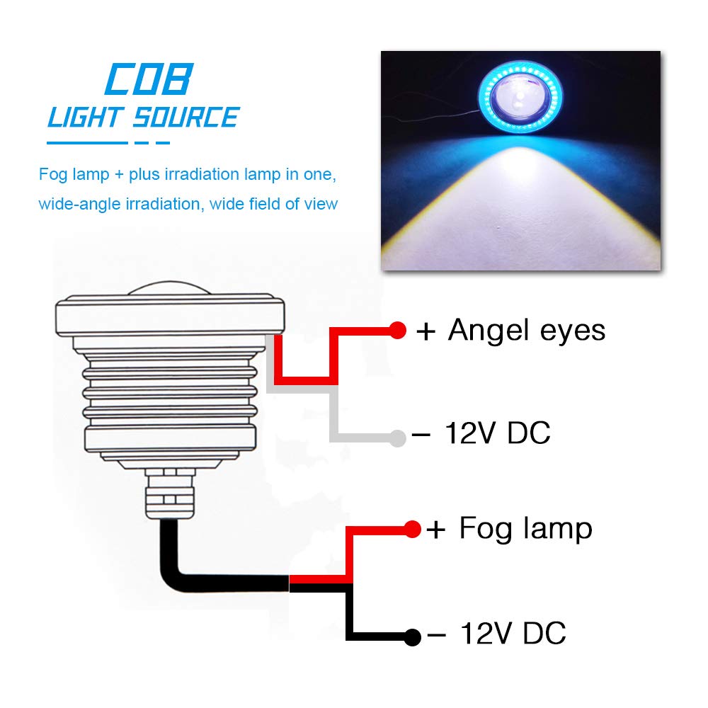 KaiDengZhe 2 STKS 2.5 inch Projector Universele LED Mistlamp 12 V 10 W