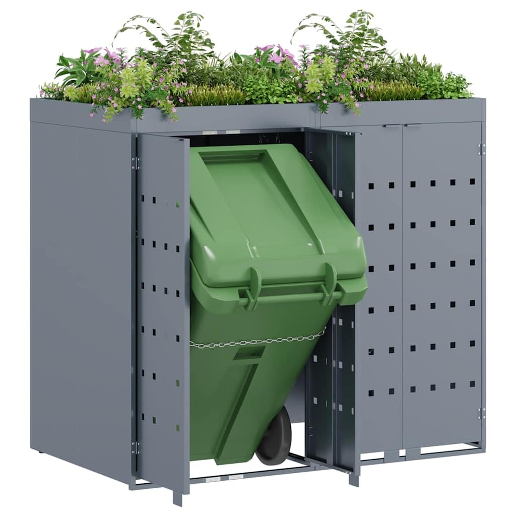 Genérico Almacenamiento de Cubos Wheelie para 2 Cubos Gris Claro,Casa y jardín,Productos del hogar,Accesorios para contenedores de residuos,Soportes para contenedores de residuos-3394748