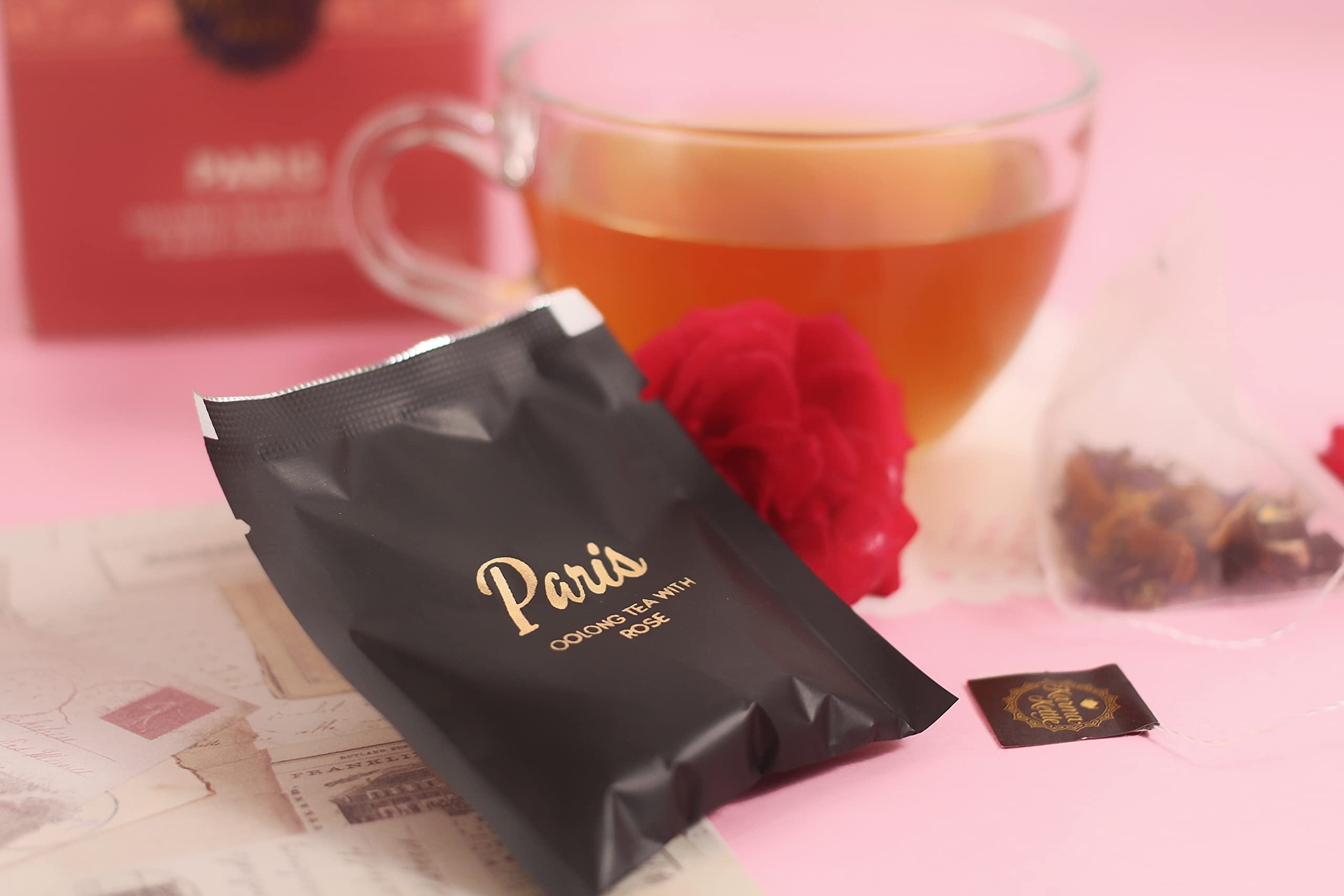 Karma Kettle Paris Rose oolong tea 25 Pyramid Teabags - Image 4 thumbnail