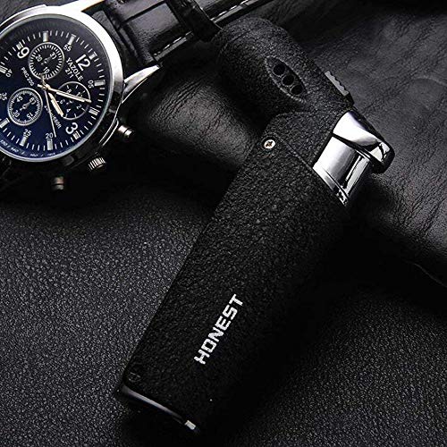 Goldnconn Jet Torch Cigar Lighter, Strong Flame Windproof Butane Fuel Cigarette Lighter (Black-S) #TOP5