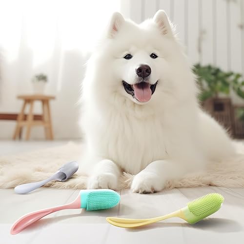 Miniatura 7 de Cepillo de dientes para perros, 3 piezas, cepillo de dientes para el cuidado dental para mascotas, cepillo de dientes para perros, limpieza de