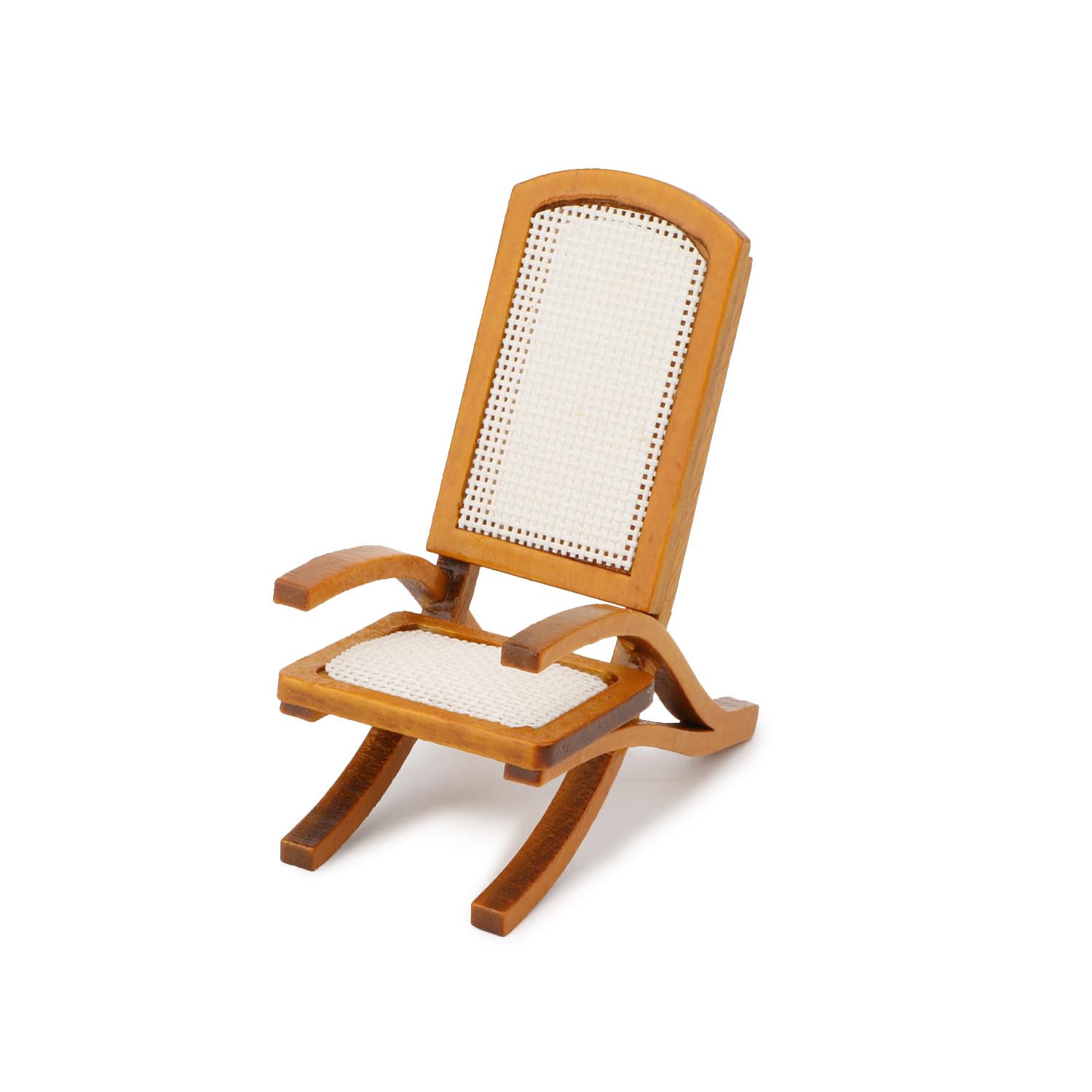 Dollhouse Furniture Beach Chair Miniature Wooden Longue Chair Model 1:12 Scale Simulated Chair Vintage Style for Mini House Accessory Living Room Garden Fairy Ornaments