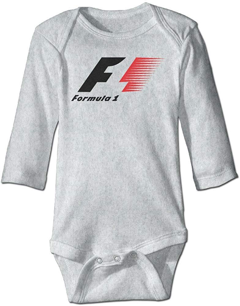 SADODER Fengziya Baby F1 Racing Formula 1 Baby Long Sleeve Bodysuit 0-6 Month Gray