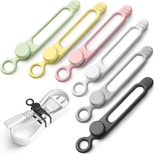 30 bridas de silicona para cables, 2025, nuevo organizador de cables de silicona actualizado, reutilizable, lazos elásticos multiusos para agrupar y