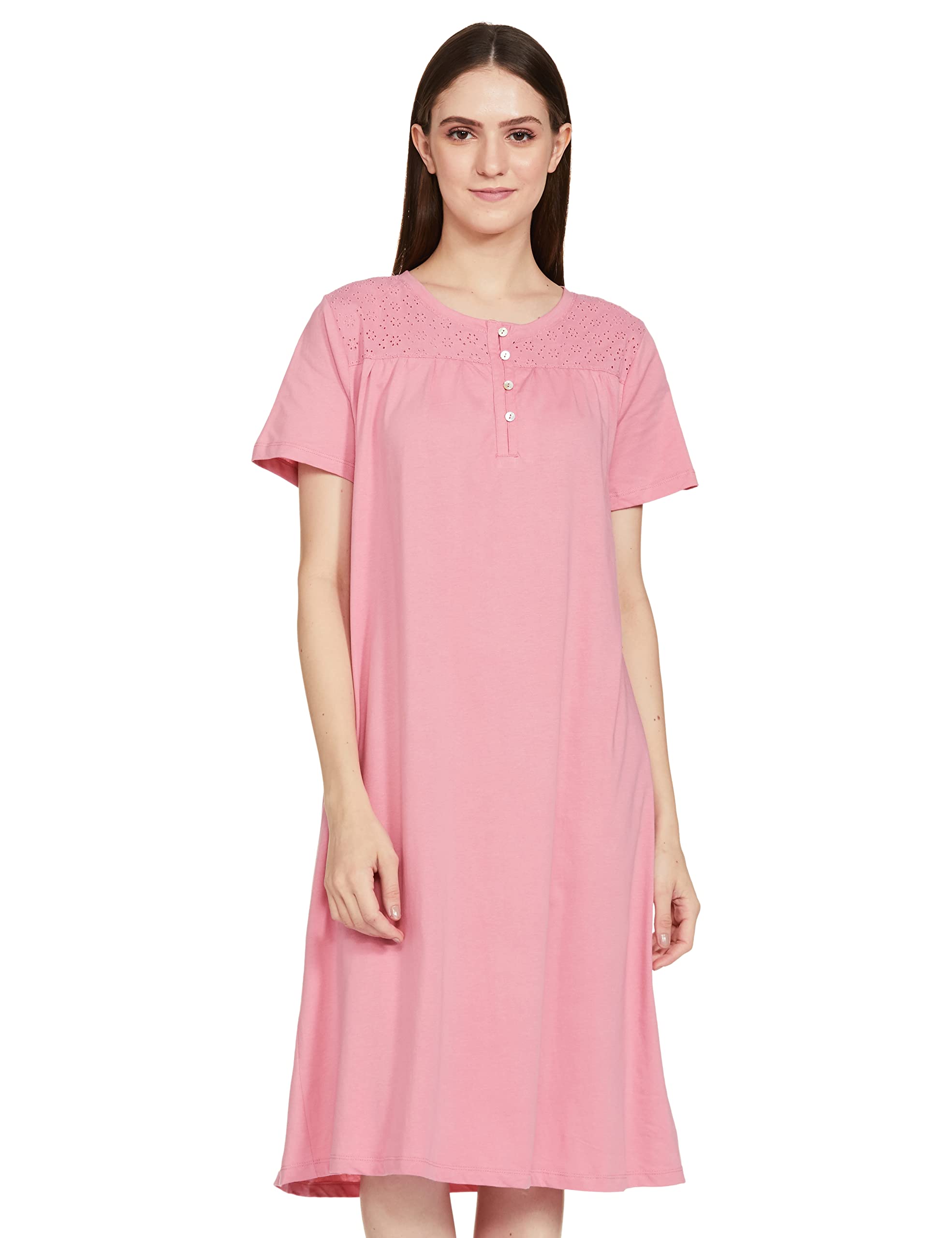 max Women Solid Round Neck Night Dress-picture-12