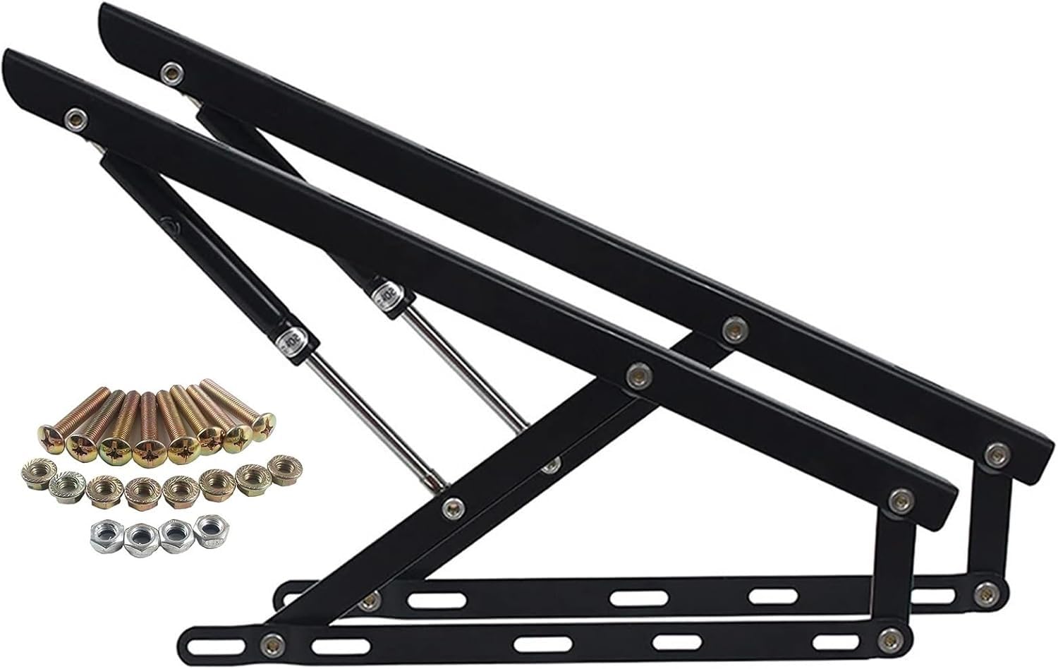 Agruopnc One Color 2Pcs Folding Bed Lifting Mechanism, Lift Up Storage Frame Hinge Set, Pneumatic Supports Heavy Duty Hydraulic Rod, Support Rod For Tatami(110Cm/43.3In)