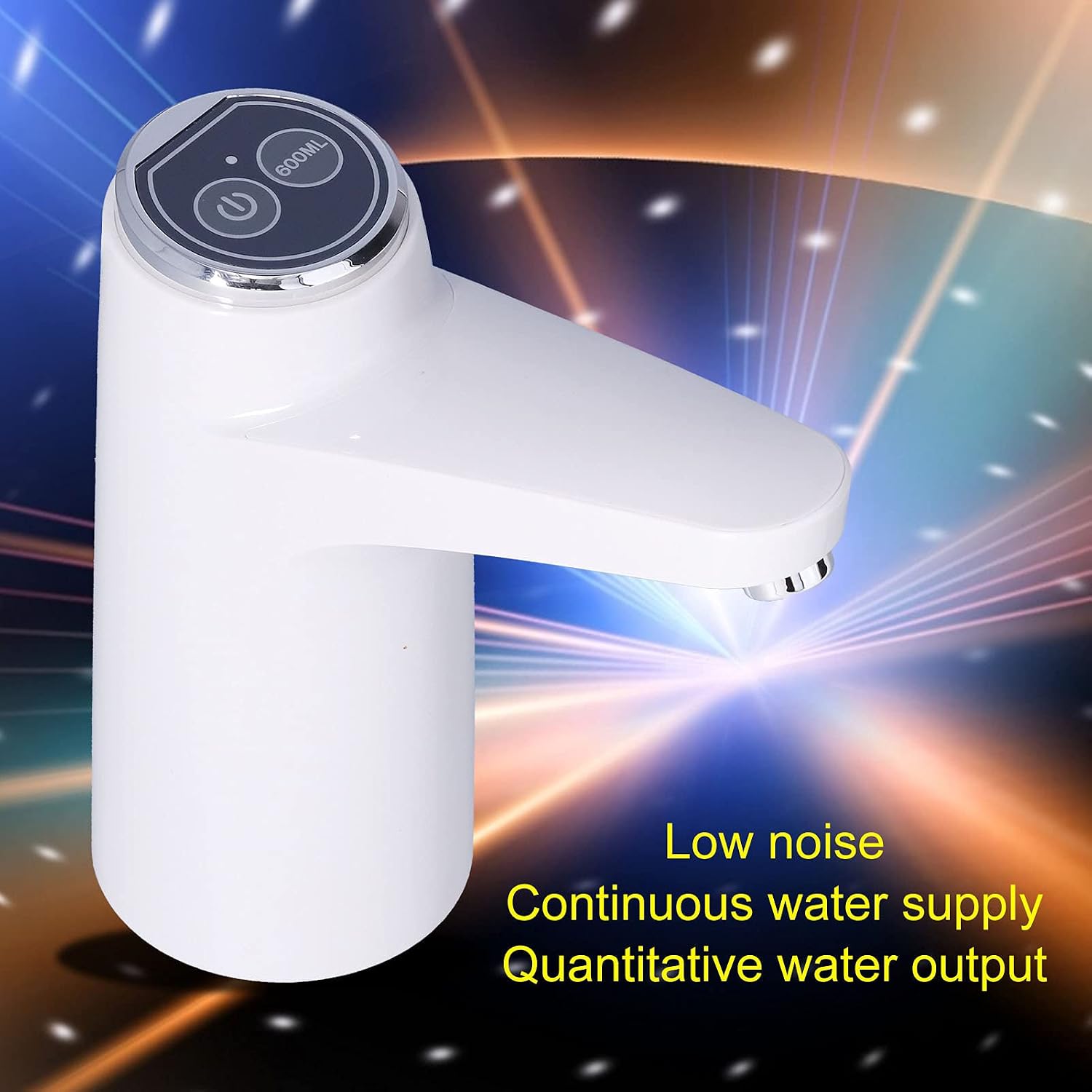 Electric, USB Rechargeable Smart Water Bottle Dispenser with Battery Indication, Low Noise, Continuous & Quantitative Output, Plastic + Metal, Long Service Life,