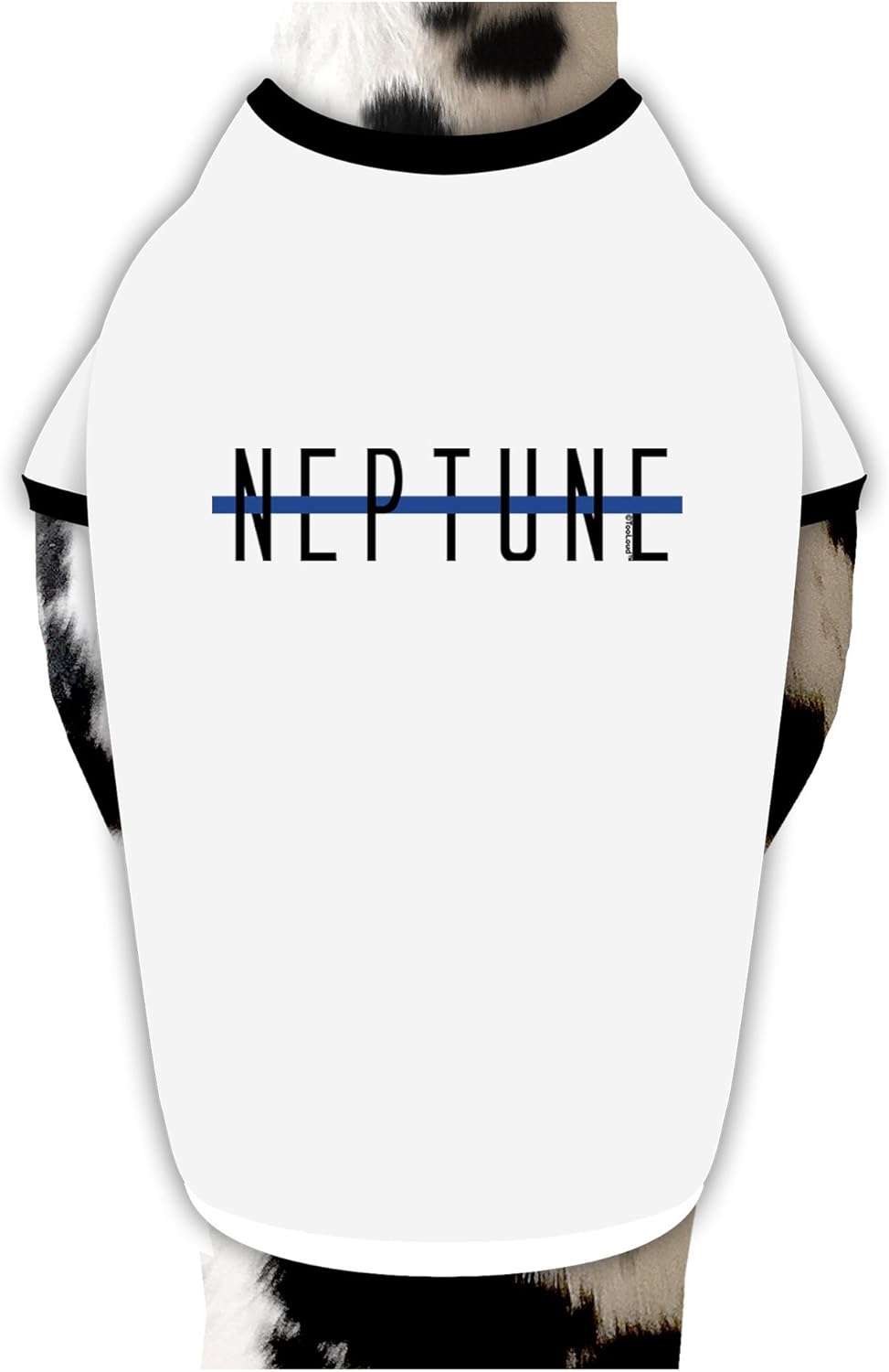 TOOLOUD Planet Neptune Text Only Dog Shirt White with Black XL
