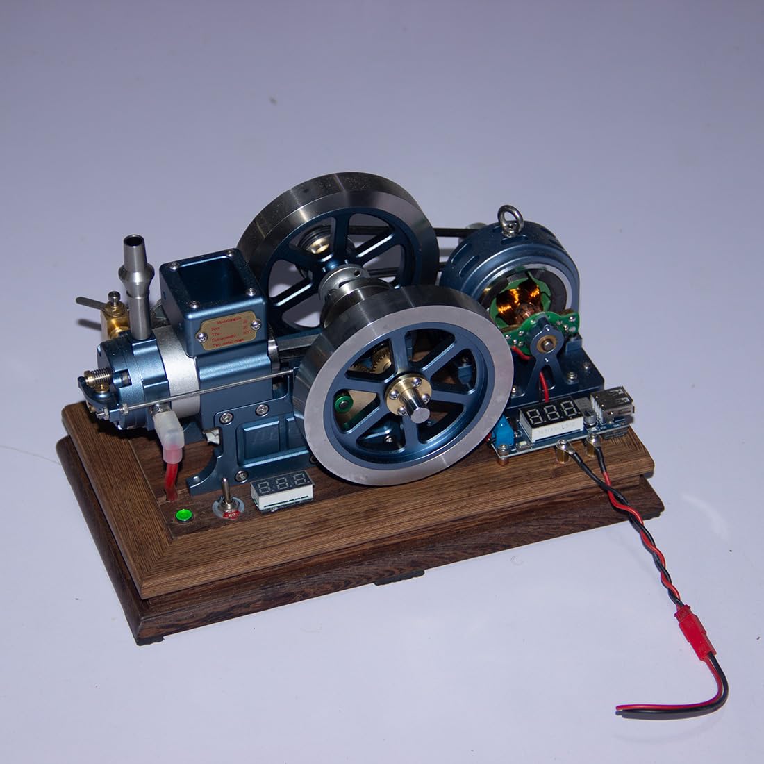 BAUBAUPLAY Modellino di motore a combustione, vintage, orizzontale, a quattro tempi, raffreddamento ad acqua, motore a benzina, in metallo, giocattolo educativo, regalo di compleanno