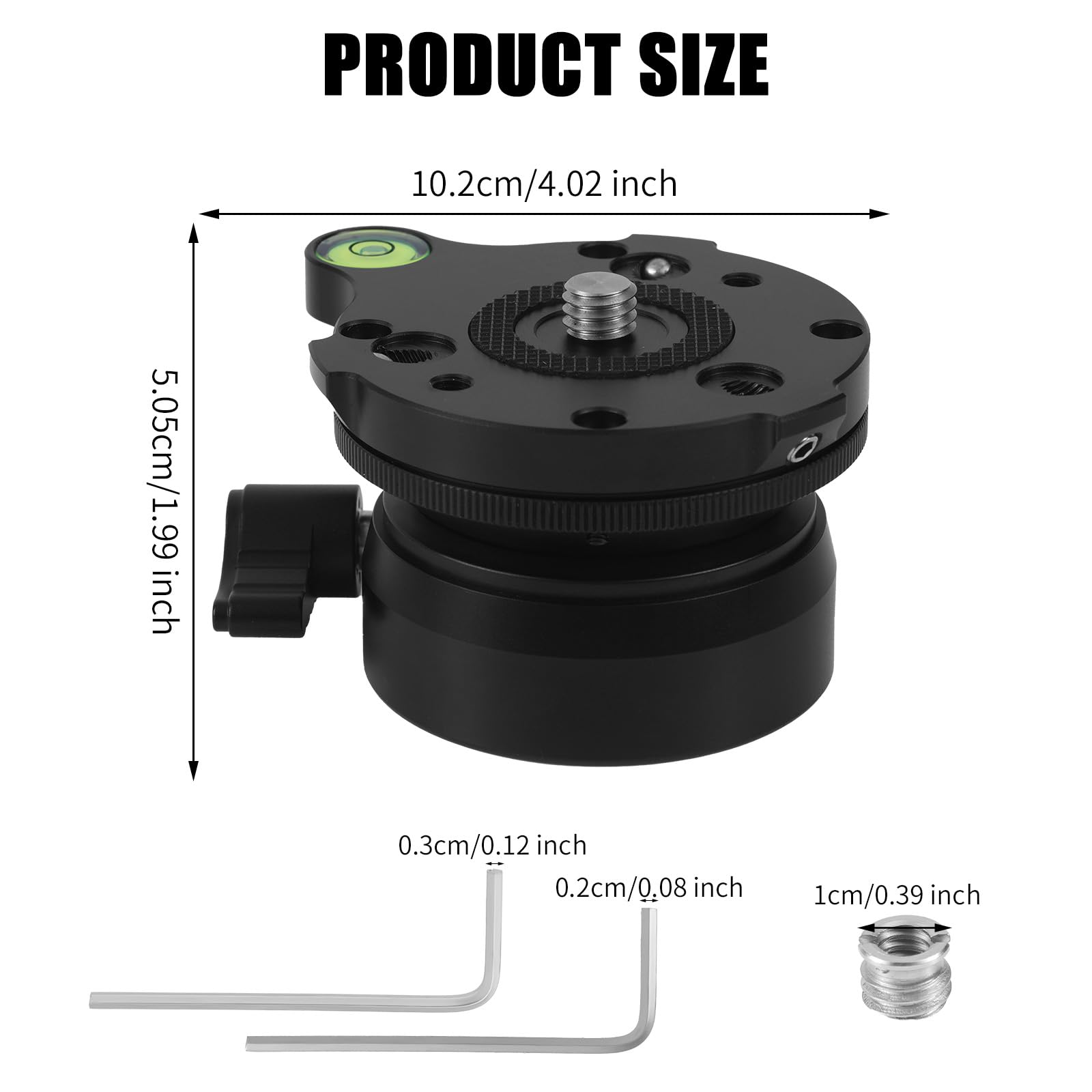 Gosknor Stativ Nivellierbasis mit ±15° Neigungseinstellung, 3/8" Gewinde Aluminiumlegierung Kamera Nivellierer mit Wasserwaage für DSLR und Videokameras Smart Teleskope