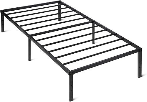 Tienda Basics Base de cama de metal, plataforma no plegable, fácil montaje, individual, 39 pulgadas de ancho x 75 pulgadas de largo x 14 pulgadas de