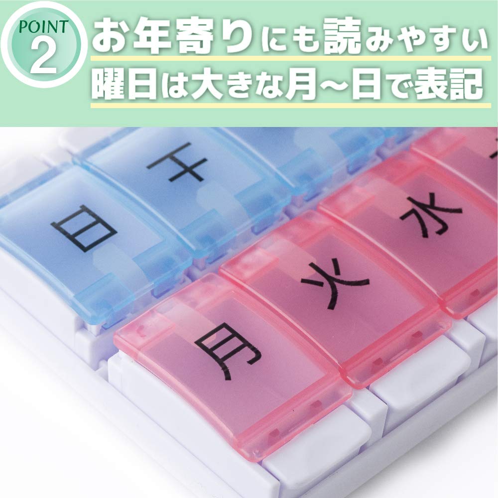 Amazon.co.jp: ピルケース 薬ケース サプリメントケース 1週間 力の