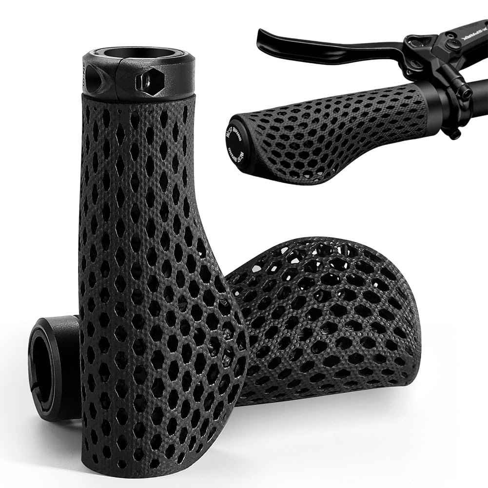 Manopole per manubrio MTB ergonomiche 3D stampate antiscivolo, ammortizzanti per ciclismo e bicicletta