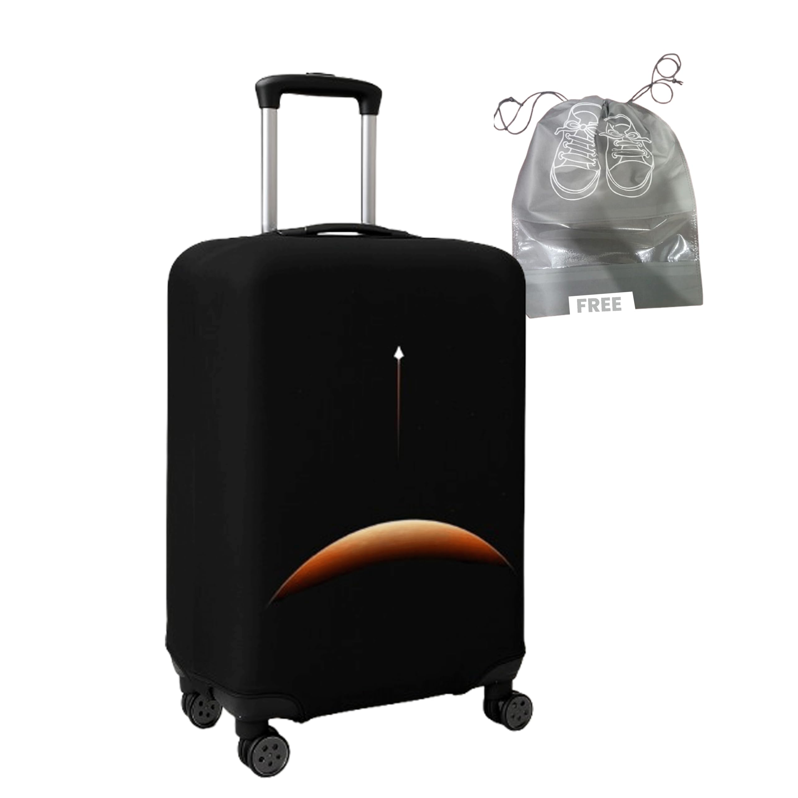 WanderWraps Spendex Polyester Protective Luggage Cover | Hard Luggage Trolley Bag Cover | Washable | Dust Proof | Stretchable | M - 24 inch | D1