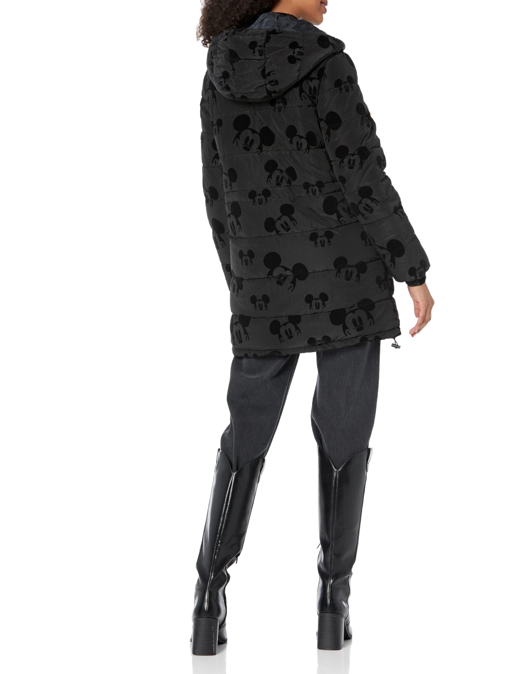 Desigual Padded_mickey, 2000 Black, CAPPOTTO LUNGO IMBOTTITO Donna