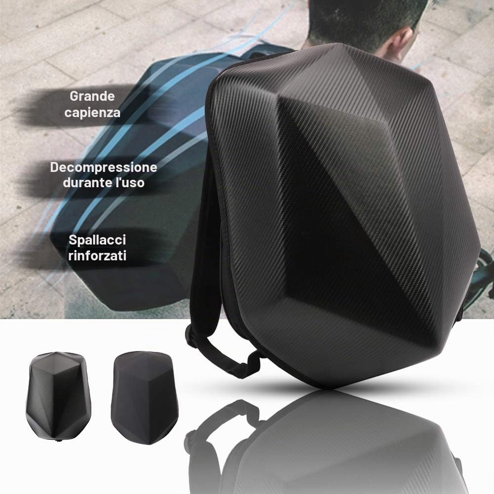 JFG RACING Zaino Rigido Moto, A Forma di Diamante in Fibra di Carbonio Impermeabile Capiente (30 L) per Attività all’aperto Viaggi Campeggio Ciclismo
