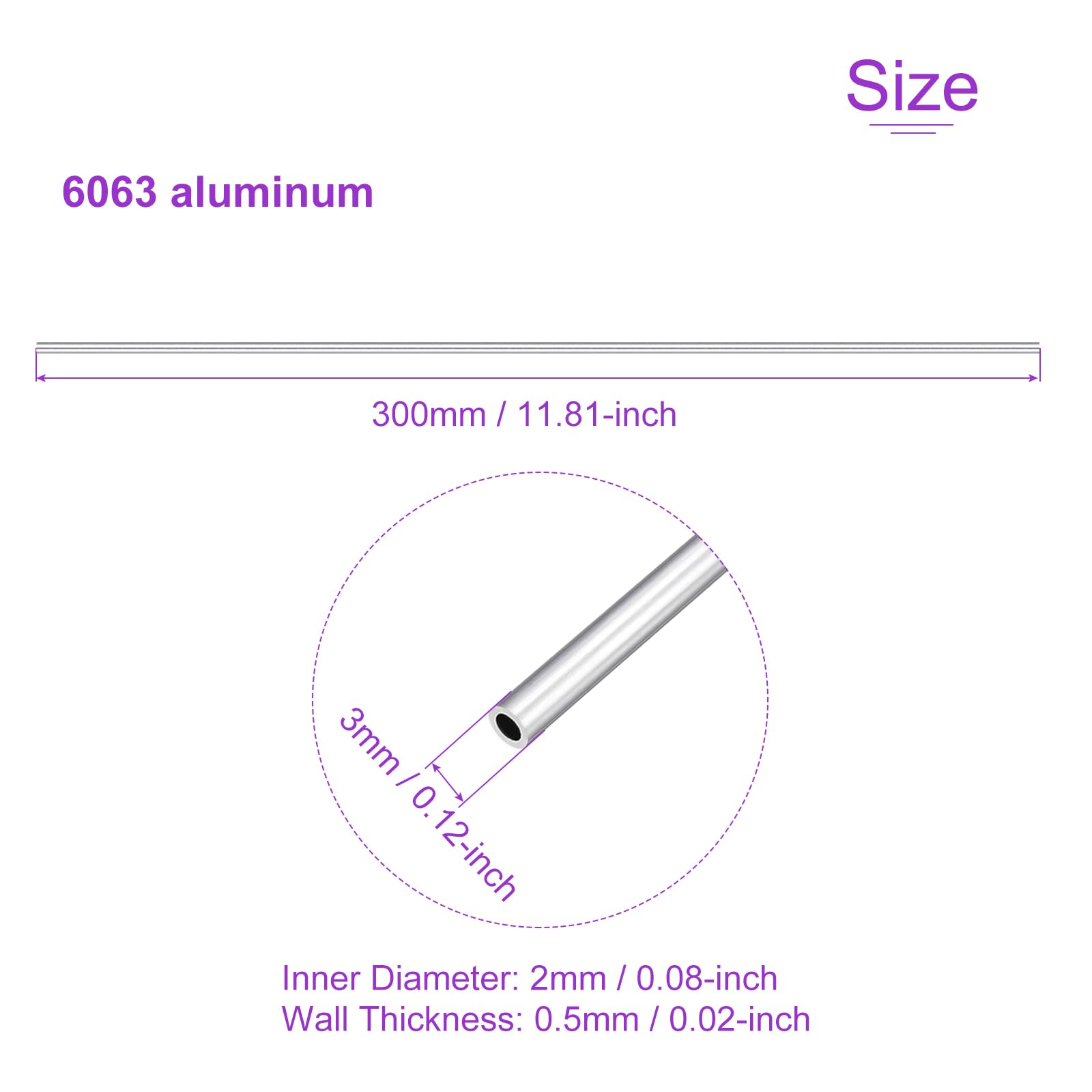 6063 Aluminum Runde Rohr 26mm AD 20mm ID 250mm Länge Leitung Schläuche 6063 Aluminum Runde Rohr 26mm AD 20mm ID 250mm Länge Leitung Schläuche
