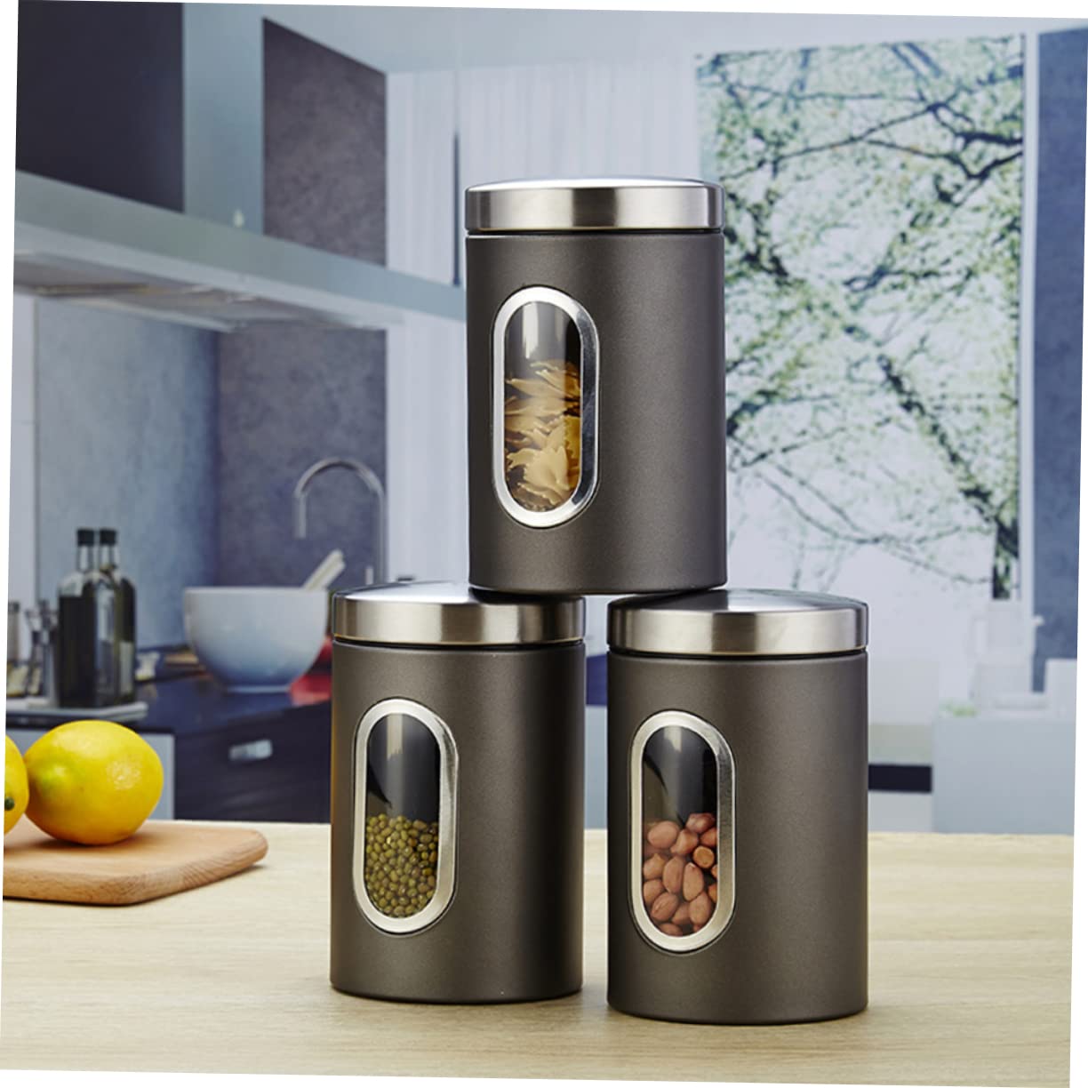 PRETYZOOM Lata Sellada De Acero Inoxidable Ideal Para Almacenar Alimentos Condimentos y Otros Productos Secos