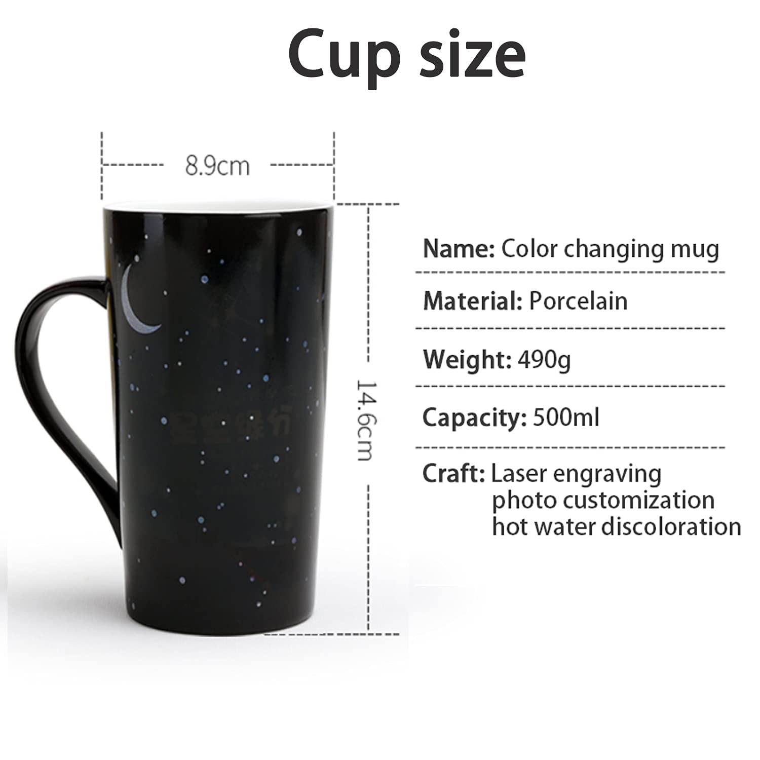 Lehaha Taza Magica Personalizada con Foto Termocromica,Regalo Personalizado | Collage Fotografico Taza Cafe Cambio Color para Adultos Cumpleanos Aniversario, 16oz/500ml