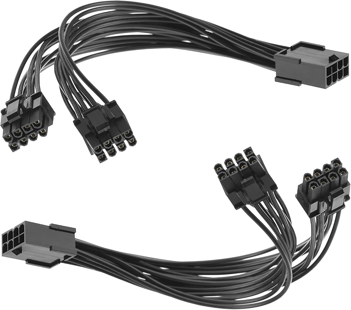 Lewttyer 20cm GPU Grafikkarten Y-Kabel 8Pin Auf 2X 8Pin 18Awg Grafikkarte Stromkabel Pcie Splitter 8 * (2+6) Pin Adapter Stecker Pci Express Kabel