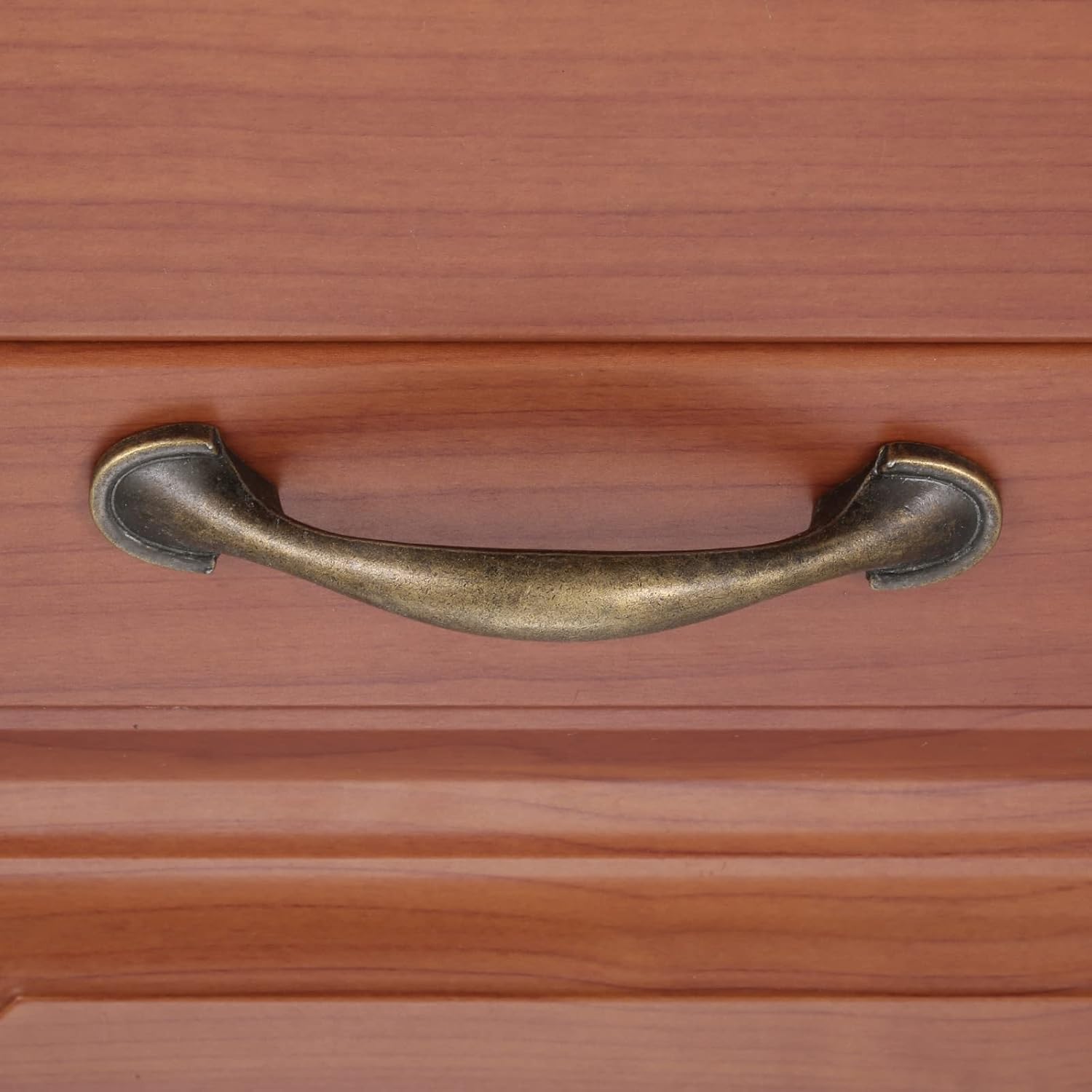 dophee 4Pcs Antique Bronze Cabinet Pulls, Arch 3” Hole Spacing Kitchen Cabinet Handles for Closet Door Drawer Cupboard Wardrobe Dresser with Screws, 116x22mm/4.57"x0.87"