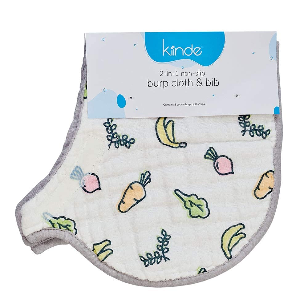 Kiinde 2-in-1 Non-Slip Burp Cloth and Bib for Baby, Toddler : Baby
