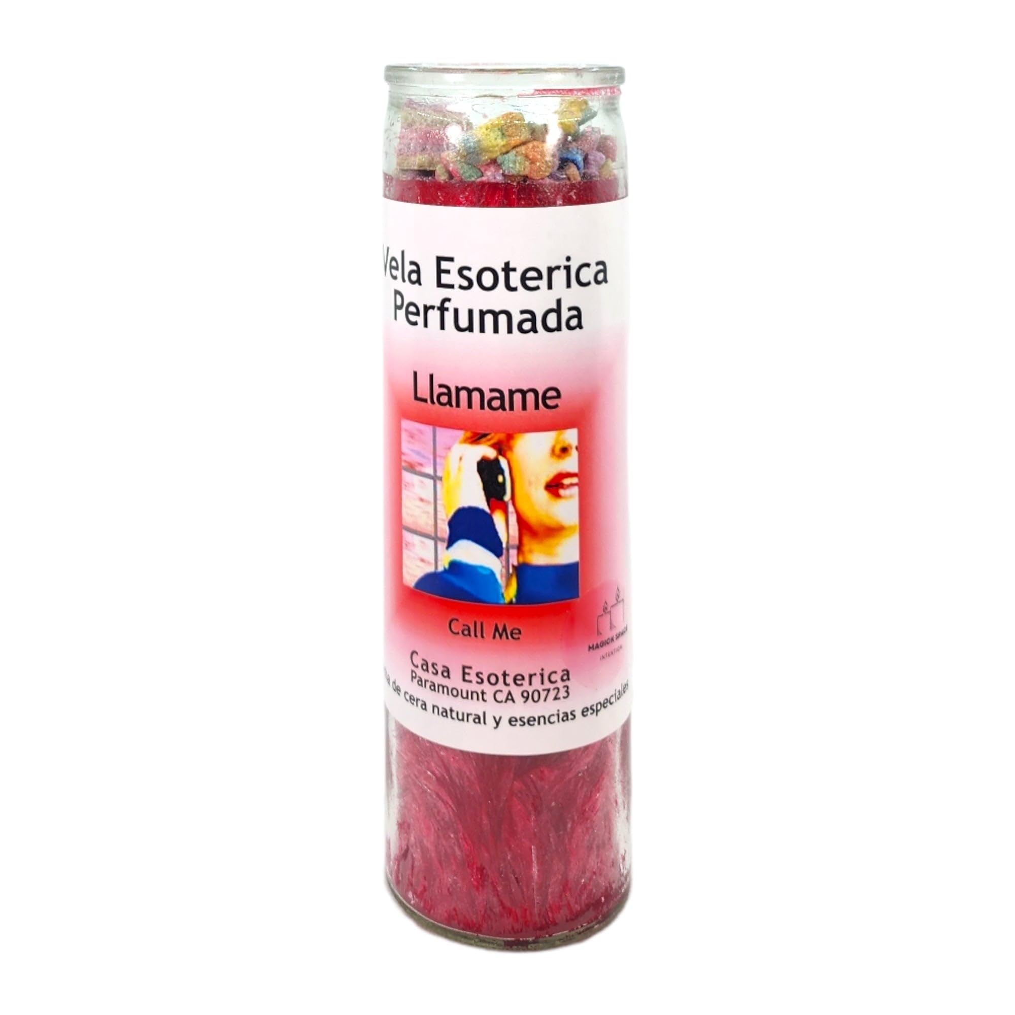 Call ME-Palm Wax Spiritual Intention Spell Candle-[RED] | Vela CASA ESOTERICA PERFUMADA- (LLAMAME)