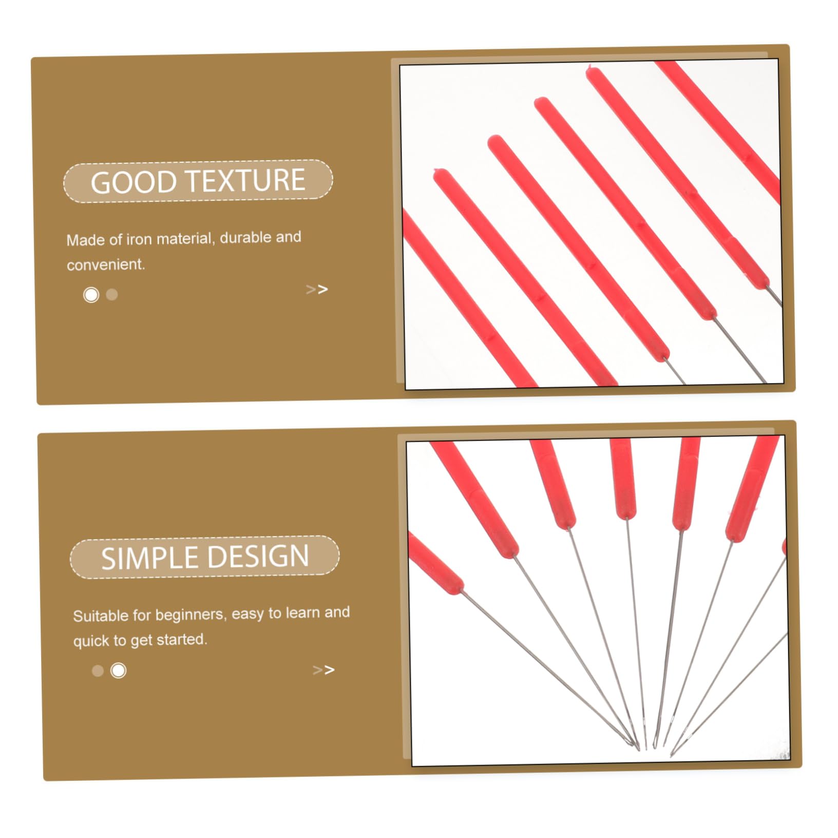 ARTIBETTER 10pcs Red Crochet Hooks Beading Needles DIY Jewelry Crafting Tools for Bead Necklace Bracelet Making