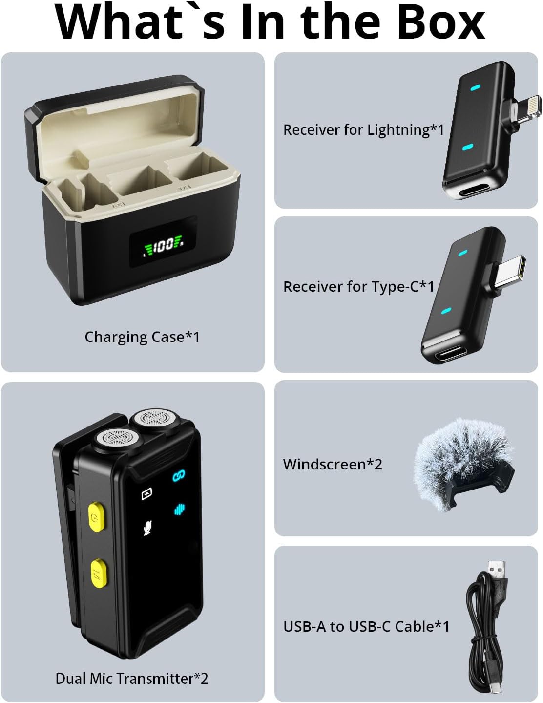 Mini Microphone for iPhone/Android(2TX+2RX+Charging Case)with AI Noise Cancelling, ... - Image 9