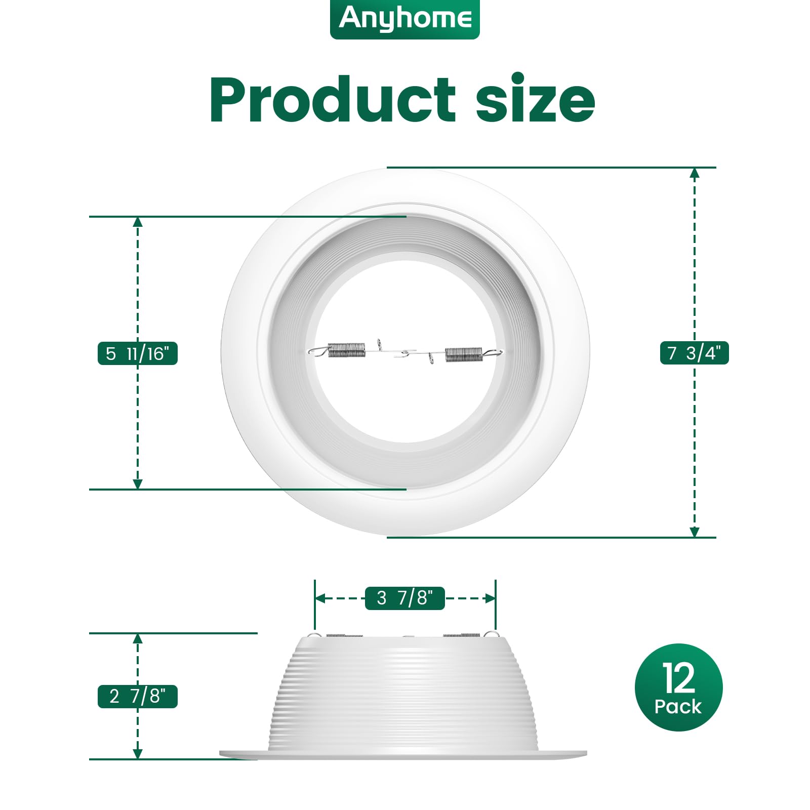 6 Inch Can Light Covers - 12 Pack White -5