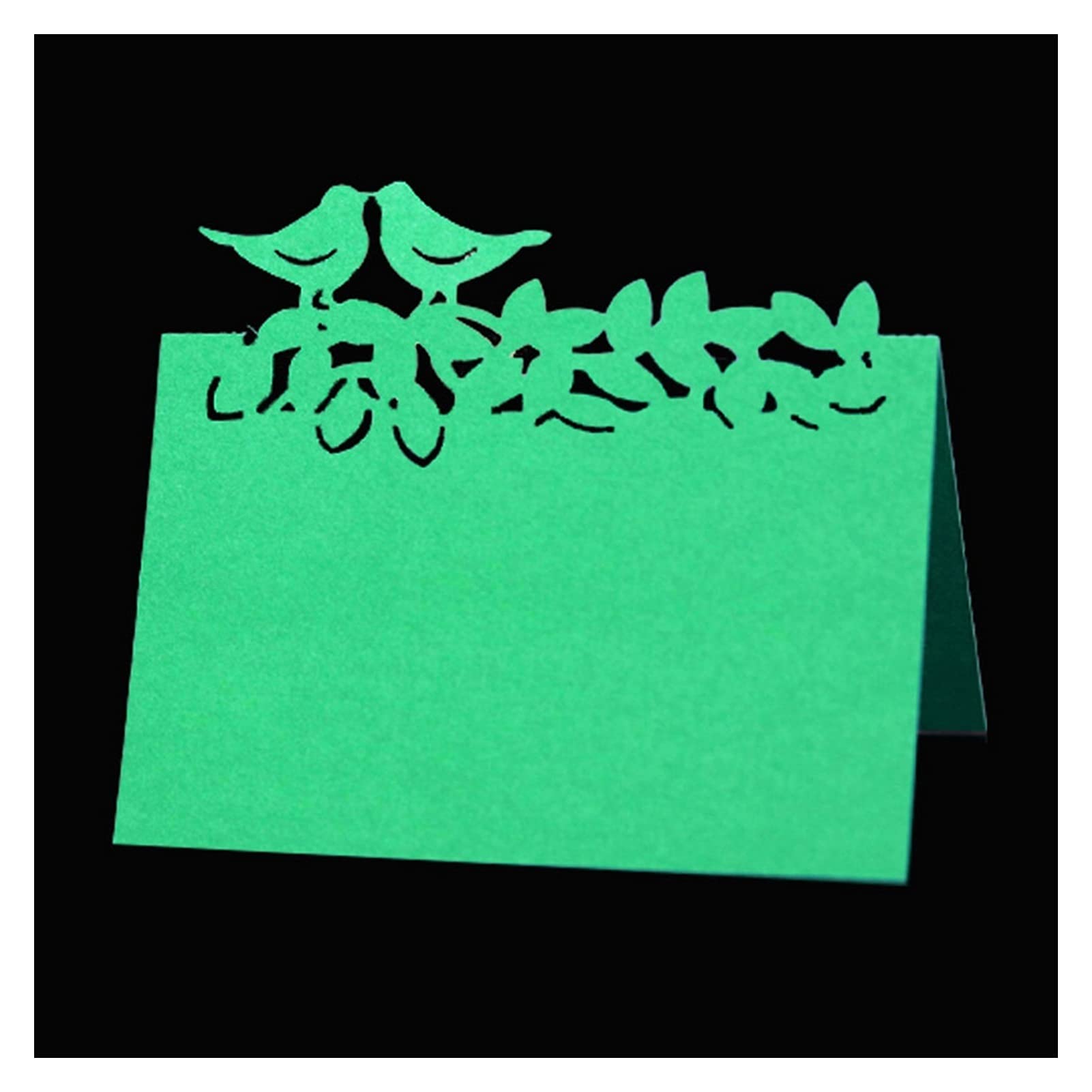 Greeting Cards Holiday Cards Laser Cut Table Name Place Cards Plant Lace Name Message Setting Card Wedding Birthday Party Favor Decor 50/100Pcs Gift Cards (Color : Green, Size : 100pcs)